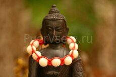 БРАСЛЕТ ШАМБАЛА ИЗ ШАРОВ БЕЛОГО НЕФРИТА